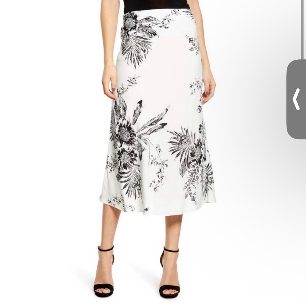 Leith | White Floral Midi Skirt